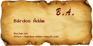 Bárdos Ádám névjegykártya