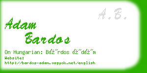 adam bardos business card
